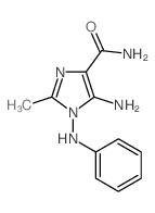 5-amino-1-anilino-2-methyl-imidazole-4-carboxamide structure