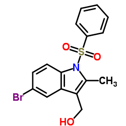 [1-(benzenesulfonyl)-5-bromo-2-methylindol-3-yl]methanol结构式