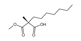 (R)-heptylmethylpropanedioic acid monomethyl ester Structure
