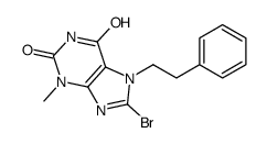 8-bromo-3-methyl-7-(2-phenylethyl)purine-2,6-dione Structure