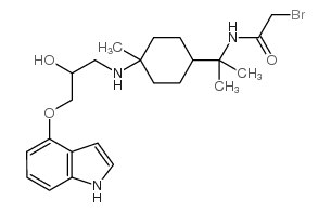 2-bromo-N-[2-[4-[[2-hydroxy-3-(1H-indol-4-yloxy)propyl]amino]-4-methylcyclohexyl]propan-2-yl]acetamide Structure