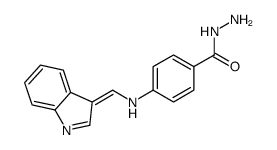 4-(indol-3-ylidenemethylamino)benzohydrazide结构式