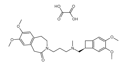 3-{3-[((S)-3,4-dimethoxy-bicyclo[4.2.0]octa-1.3,5-triene-7-ylmethyl)-methyl-amino]-propyl}-7,8-dimethoxy-1.3.4,5-tetrahydro-2H-3-benzazepine-2-one oxalate Structure
