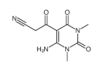 3-(6-氨基-1,3-二甲基-2,4-二氧代-1,2,3,4-四氢-5-嘧啶)-3-氧代丙腈结构式