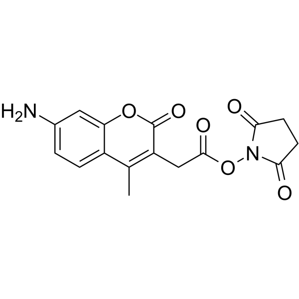7-氨基-4-甲基香豆素-3-乙酸 N-琥珀酰亚胺酯结构式