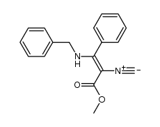 (E)-methyl β-benzyl-amino-α-isocyanociannamate结构式