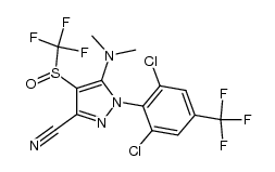 3-cyano-1-(2,6-dichloro-4-trifluoromethylphenyl)-5-dimethylamino-4-trifluoromethylsulphinylpyrazole结构式