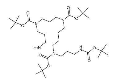 tert-Butyl (3-((3-aminopropyl)(tert-butoxycarbonyl)amino)propyl)(4-((tert-butoxycarbonyl)(3-((tert-butoxycarbonyl)amino)propyl)amino)butyl)carbamate Structure