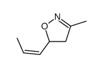 3-methyl-5-prop-1-enyl-4,5-dihydro-1,2-oxazole结构式