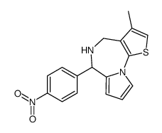 5,6-Dihydro-3-methyl-6-(4-nitrophenyl)-4H-pyrrolo(1,2-a)thieno(3,2-f)(1,4)diazepine结构式