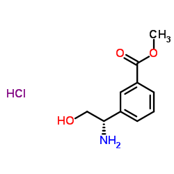 (S)-3-(1-氨基-2-羟乙基)苯甲酸甲酯盐酸盐结构式