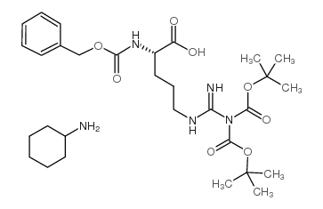 N5-[二[[叔丁氧羰基]氨基]亚甲基]-N2-[(苯基甲氧基)羰基]-L-鸟氨酸环己胺盐结构式