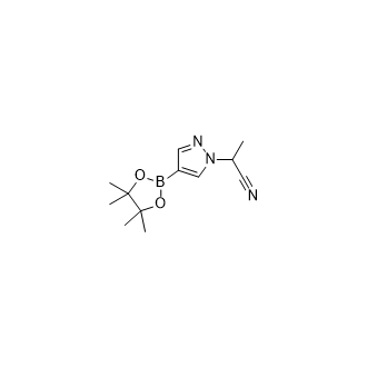 2-(4-(4,4,5,5-Tetramethyl-1,3,2-dioxaborolan-2-yl)-1H-pyrazol-1-yl)propanenitrile Structure