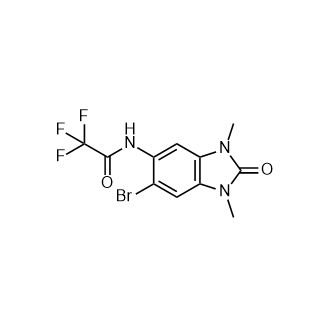 N-(6-溴-1,3-二甲基-2-氧代-2,3-二氢-1H-苯并[d]咪唑-5-基)-2,2,2-三氟乙酰胺结构式