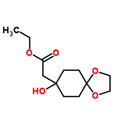 2-(8-羟基-1,4-二氧杂螺[4.5]癸烷-8-基)乙酸乙酯结构式