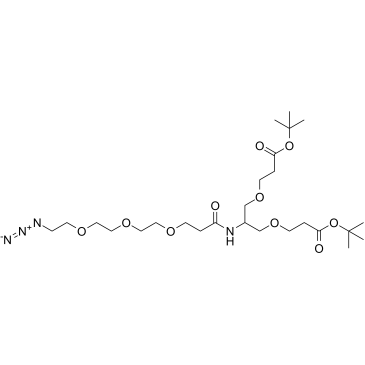 N-(Azido-PEG3)-N-bis(PEG1-t-butyl ester)结构式