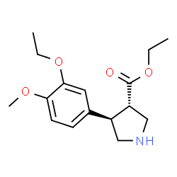 ethyl trans-4-(3-ethoxy-4-methoxyphenyl)pyrrolidine-3-carboxylate hydrochloride Structure