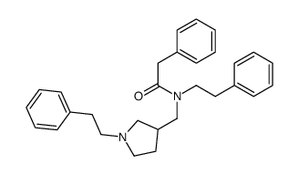 N-(2-Phenylethyl)-N-[[1-(2-phenylethyl)pyrrolidin-3-yl]methyl]-2-phenylacetamide结构式