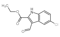 5-氯-3-甲酰基-1H-吲哚-2-羧酸乙酯结构式