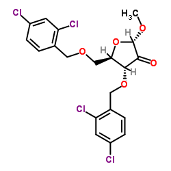 3,5-二-O-(2,4-二氯苄基)-2-酮基-aD-呋喃呋喃糖苷甲基结构式