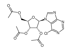 (2R,3R,4R,5R)-2-(acetoxymethyl)-5-(6-chloro-7H-purin-7-yl)tetrahydrofuran-3,4-diyl diacetate Structure