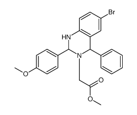 methyl 2-[6-bromo-2-(4-methoxyphenyl)-4-phenyl-2,4-dihydro-1H-quinazolin-3-yl]acetate结构式