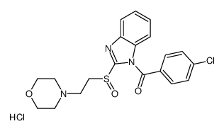 (4-chlorophenyl)-[2-(2-morpholin-4-ylethylsulfinyl)benzimidazol-1-yl]methanone,hydrochloride Structure