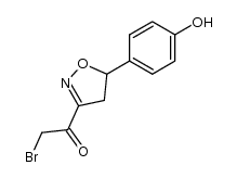 2-bromo-1-[5-(4-hydroxy-phenyl)-4,5-dihydro-isoxazol-3-yl]-ethanone结构式