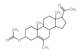 Pregn-5-en-20-one,3-(acetyloxy)-6-methyl-, (3b)-结构式