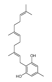 5-methyl-2-(3,7,11-trimethyldodeca-2,6,10-trienyl)benzene-1,3-diol Structure