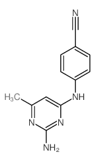 Benzonitrile,4-[(2-amino-6-methyl-4-pyrimidinyl)amino]- Structure