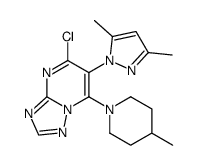 5-chloro-6-(3,5-dimethylpyrazol-1-yl)-7-(4-methylpiperidin-1-yl)-[1,2,4]triazolo[1,5-a]pyrimidine Structure