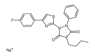 sodium,4-butyl-1-[4-(4-fluorophenyl)-1,3-thiazol-2-yl]-2-phenylpyrazolidin-4-ide-3,5-dione Structure