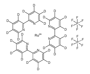 六氟磷酸三(2,2'-联吡啶基-d8)钌(II)结构式