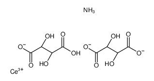 azanium, cerium(+3) cation, (2R,3R)-2,3-dihydroxybutanedioate structure
