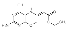 ethyl 2-(3-amino-5-oxo-10-oxa-2,4,7-triazabicyclo[4.4.0]deca-2,11-dien-8-ylidene)acetate结构式