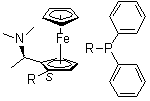 (2S)-1-[(1R)-1-(二甲基氨基)乙基]-2-(二苯基膦基)二茂铁结构式