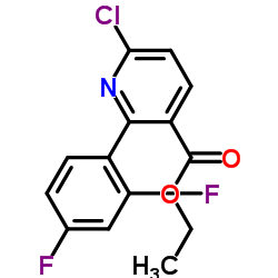 2-(2,4-二氟苯基)-6-氯吡啶-3-羧酸乙酯结构式