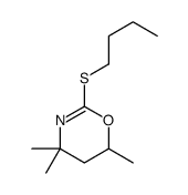 4H-1,3-Oxazine,2-(butylthio)-5,6-dihydro-4,4,6-trimethyl-(9CI)结构式