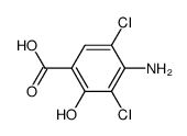 4-amino-3,5-dichloro-2-hydroxy-benzoic acid结构式