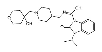 N-[[1-[(4-hydroxyoxan-4-yl)methyl]piperidin-4-yl]methyl]-2-oxo-3-propan-2-ylbenzimidazole-1-carboxamide结构式