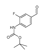 4-N-叔丁氧羰基氨基-3-氟苯甲醛结构式