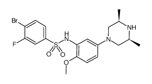 4-bromo-N-[5-(cis-3,5-dimethyl-1-piperazinyl)-2-(methyloxy)phenyl]-3-fluorobenzenesulfonamide Structure