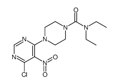 4-(N-Diethylcarbamoylpiperazine)-5-nitro-6-chloropyrimidine Structure