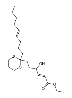 (E)-4-Hydroxy-6-[((E)-2-non-4-enyl)-[1,3]dithian-2-yl]-hex-2-enoic acid ethyl ester Structure