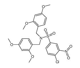 4-chloro-N,N-bis-(2,4-dimethoxy-benzyl)-3-nitro-benzenesulfonamide结构式