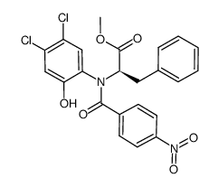 (R)-methyl 2-(N-(4,5-dichloro-2-hydroxyphenyl)-4-nitrobenzamido)-3-phenylpropanoate结构式