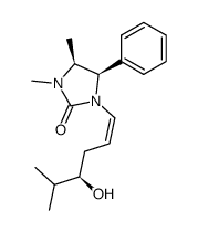 (4S,5R)-1-((Z)-(R)-4-Hydroxy-5-methyl-hex-1-enyl)-3,4-dimethyl-5-phenyl-imidazolidin-2-one Structure