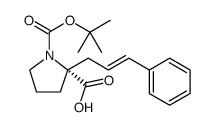 Boc-(R)-alpha-(3-phenyl-allyl)-proline structure