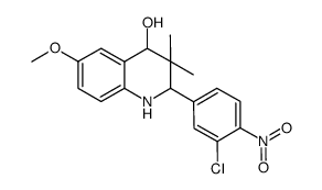 6-methoxy-3,3-dimethyl-2-(3-chloro-4-nitrophenyl)-1,2,3,4-tetrahydroquinolin-4-ol结构式